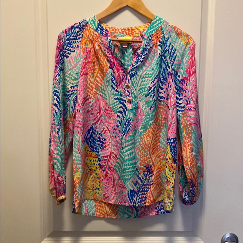 Lilly Pulitzer Colorful Women's Elsa Top XS
